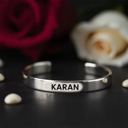 Customised Silver Unisex Metal Name Kada ✨