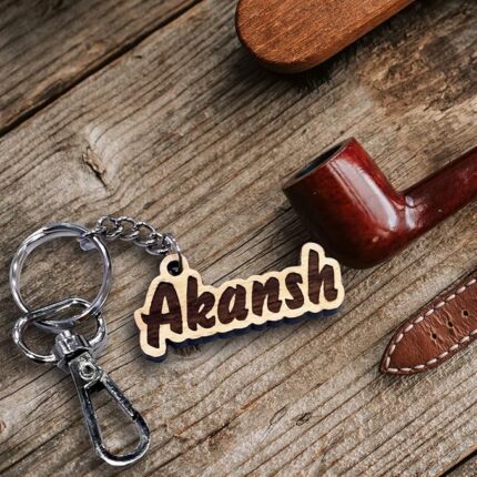 Customised Wooden Name Engrave Keyring