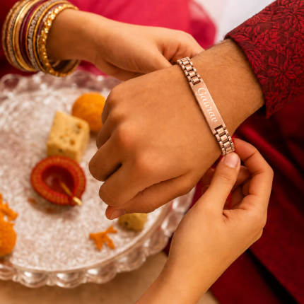 Premium Rose Gold Bracelet Rakhi