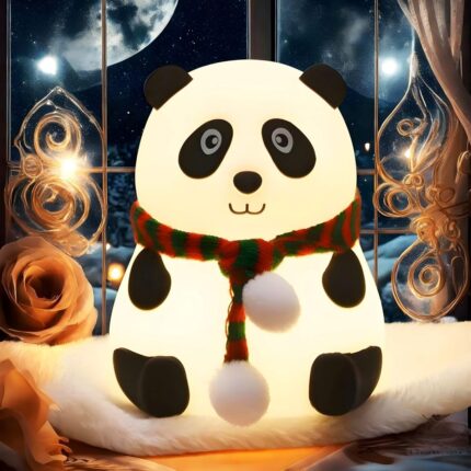 Cute Panda Silicone LED Night Lamp – 7 Color Touch Night Light